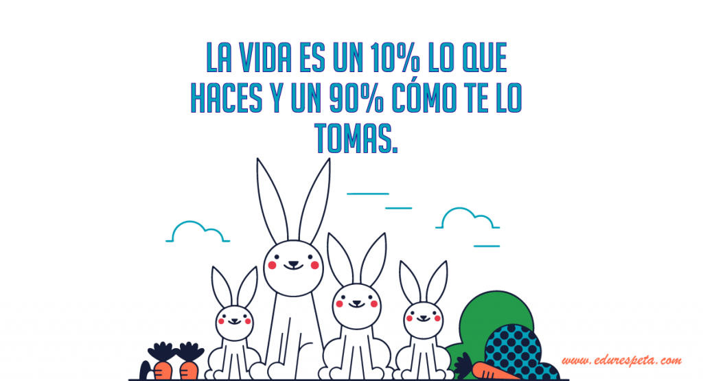 La vida es un 10% lo que haces y un 90% cómo te lo tomas.