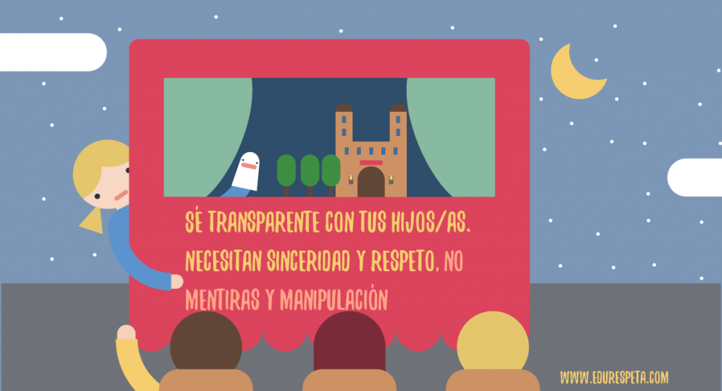 Sé transparente con tus hijos/as. Necesitan sinceridad y respeto, no mentiras y manipulación.