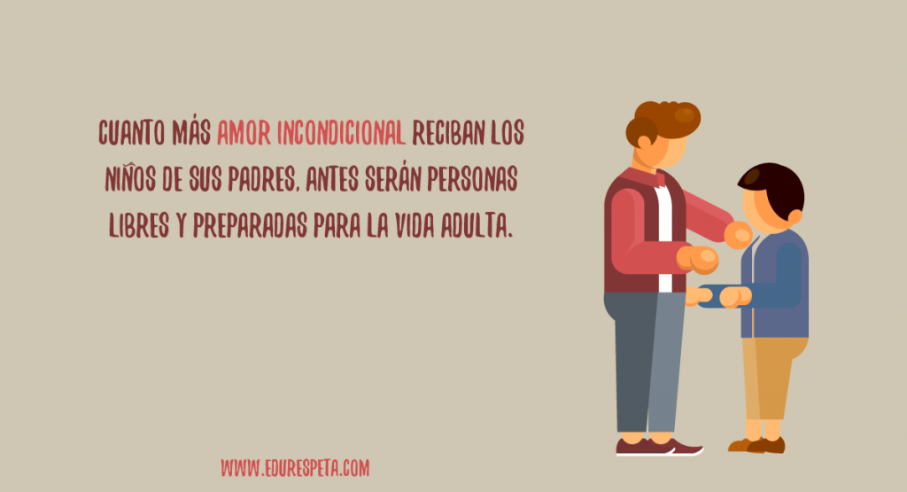 Cuanto más amor incondicional reciban los niños de sus padres, antes serán personas libres y preparadas para la vida adulta.